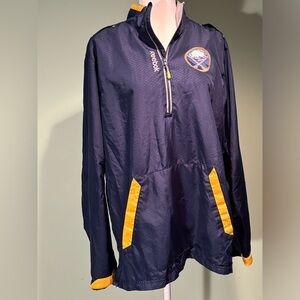 NHL Sabres Reebok 1/2 zip pullover lightweight jacket size M mens